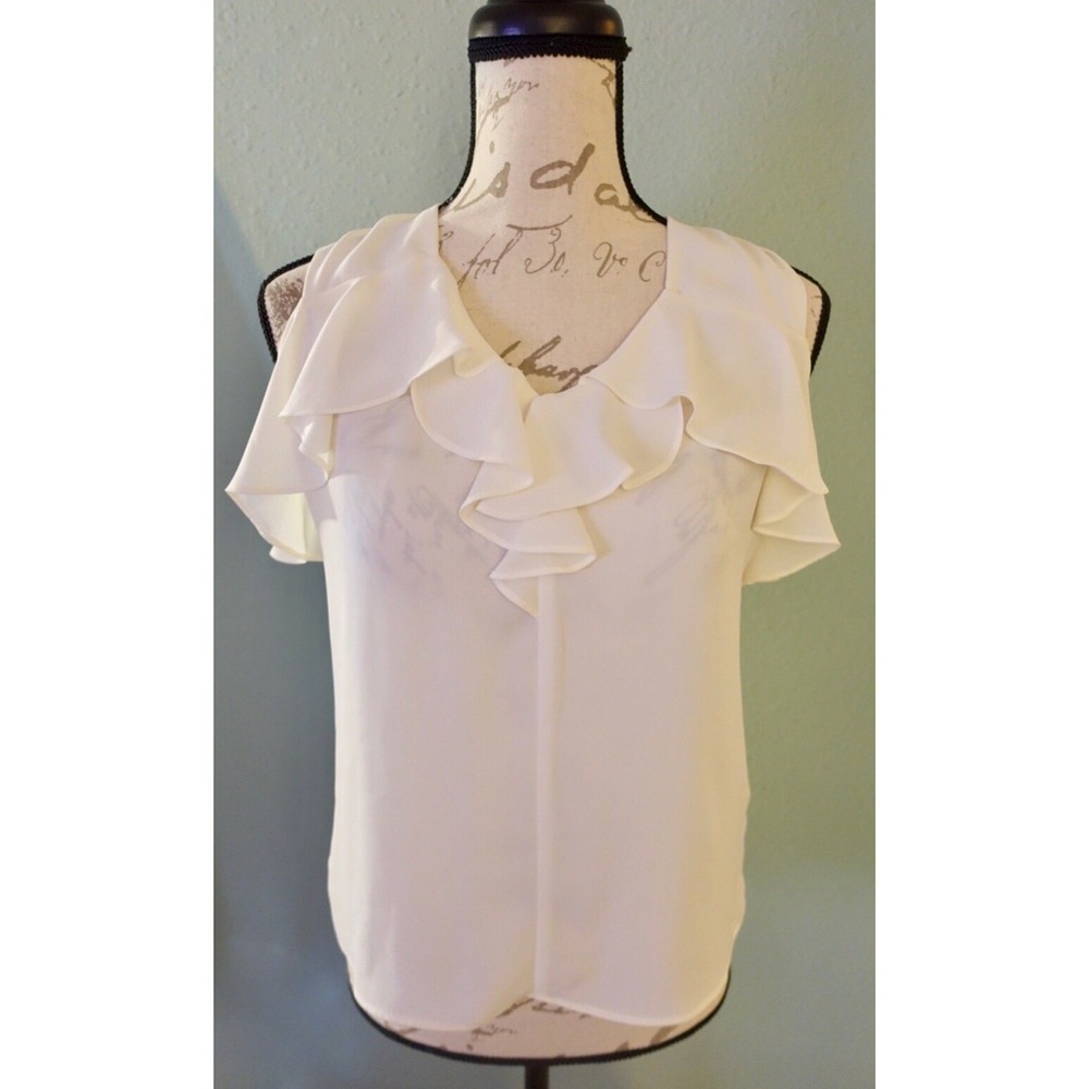 Express Cold Shoulder Ruffle Blouse